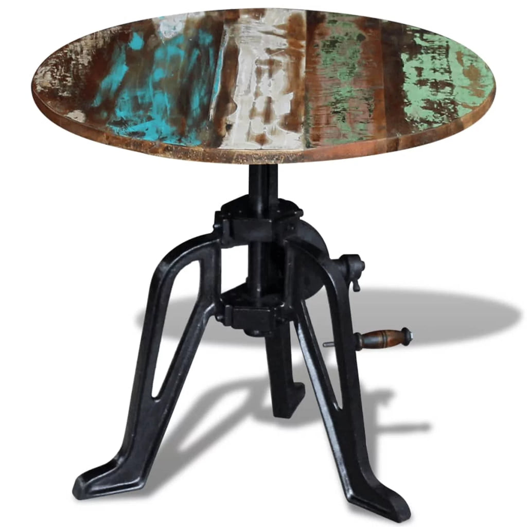 Solid Reclaimed Wood Cast Iron Side Table H18571