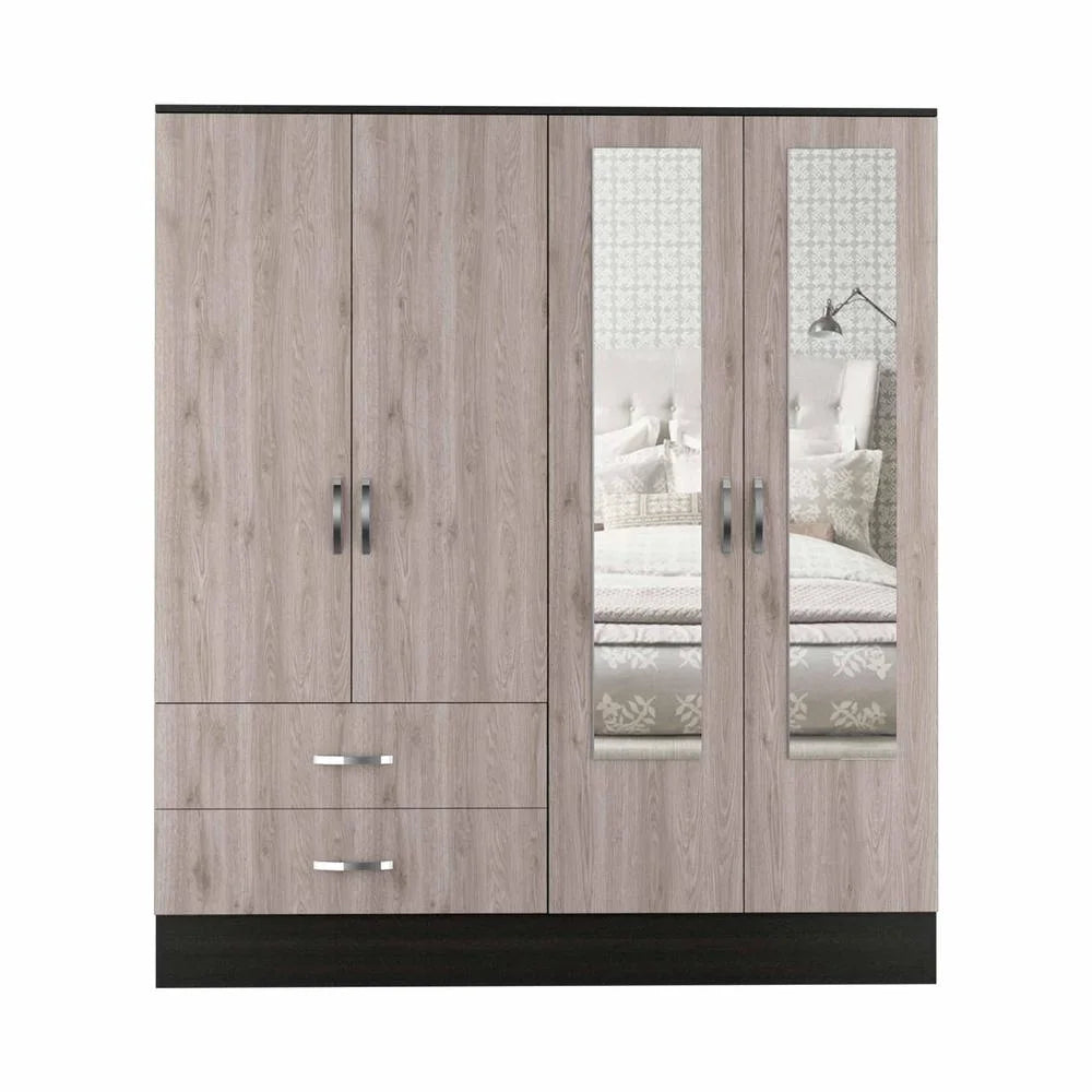 Black Wengue/Light Grey Engineered Wood Armoire L886