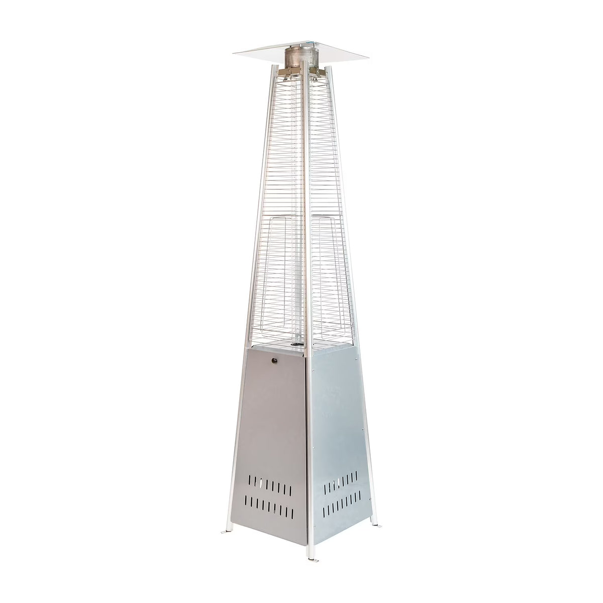 Silver Stainless Steel Propane Patio Heater with Wheels I977