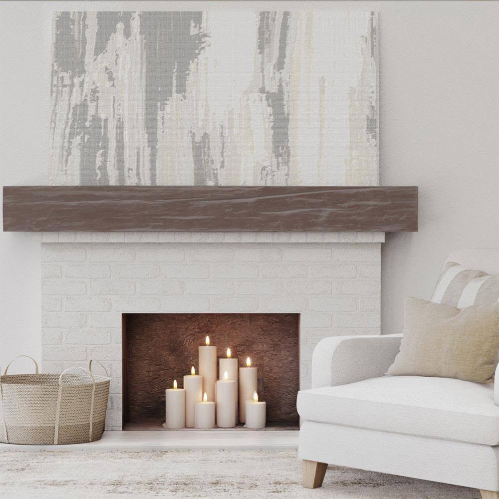 Aged Pecan Faux Wood Fireplace Mantel J7322