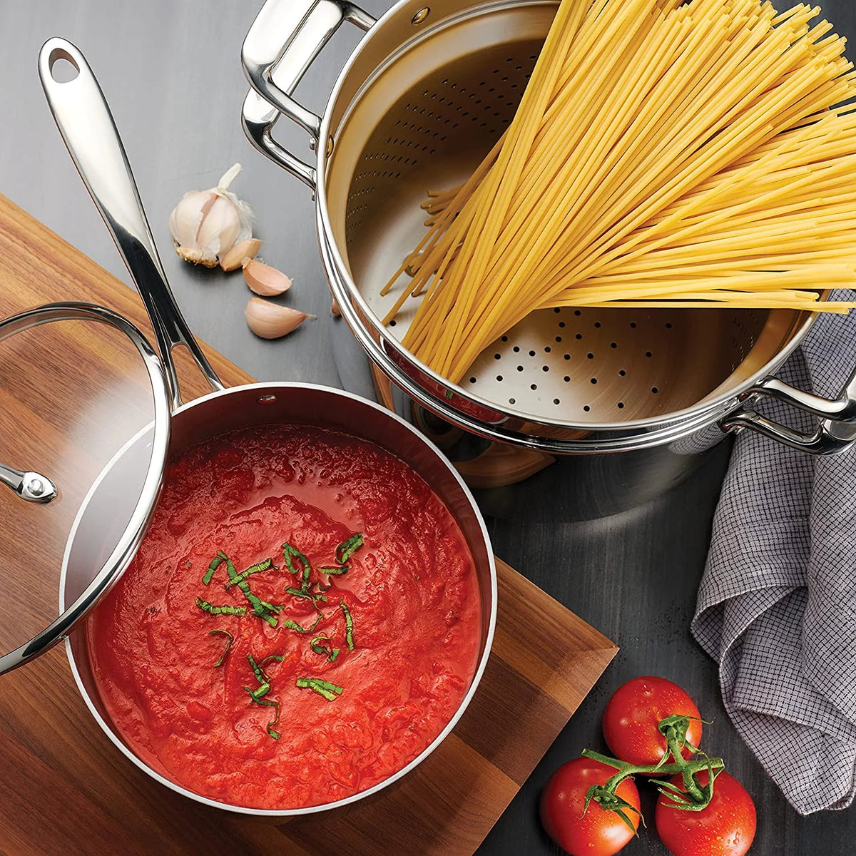 Stainless Steel Tri-Ply Clad 12-Piece Cookware Set X840495