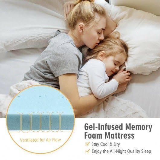 4x22 Gel Injection Memory Foam Ventilated Mattress Topper Full Size Q1743