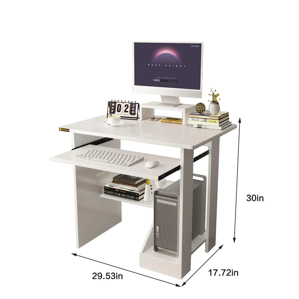 30 Inch Computer Desk with CPU Stand and Monitor Shelf Z2859
