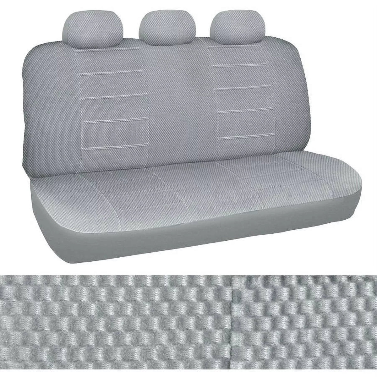 Checkered Cloth Car Seat Covers, 9pc Front and Rear Full Set W5842