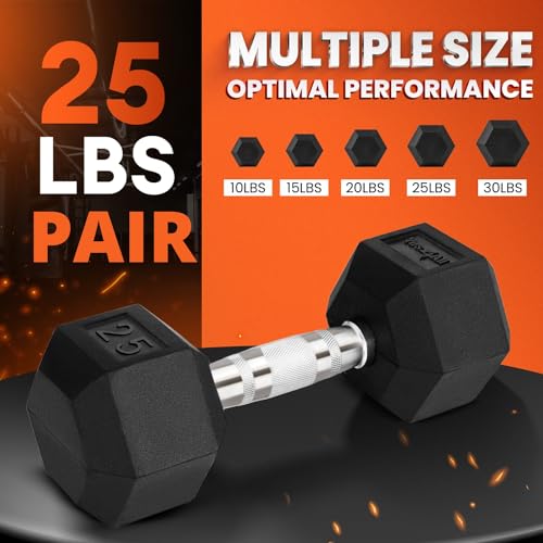 Chrome Grip Encased Hex Dumbbells 10-30 LBS Pair Z3938
