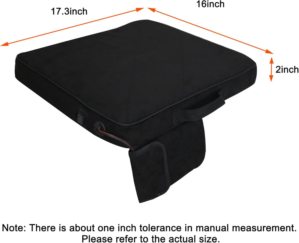 Portable Heated Seat Cushion with 3 Heating Settings Memory Foam O72347