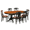 Black & Cherry 7 Piece Faux Leather Dining Room Set Z138