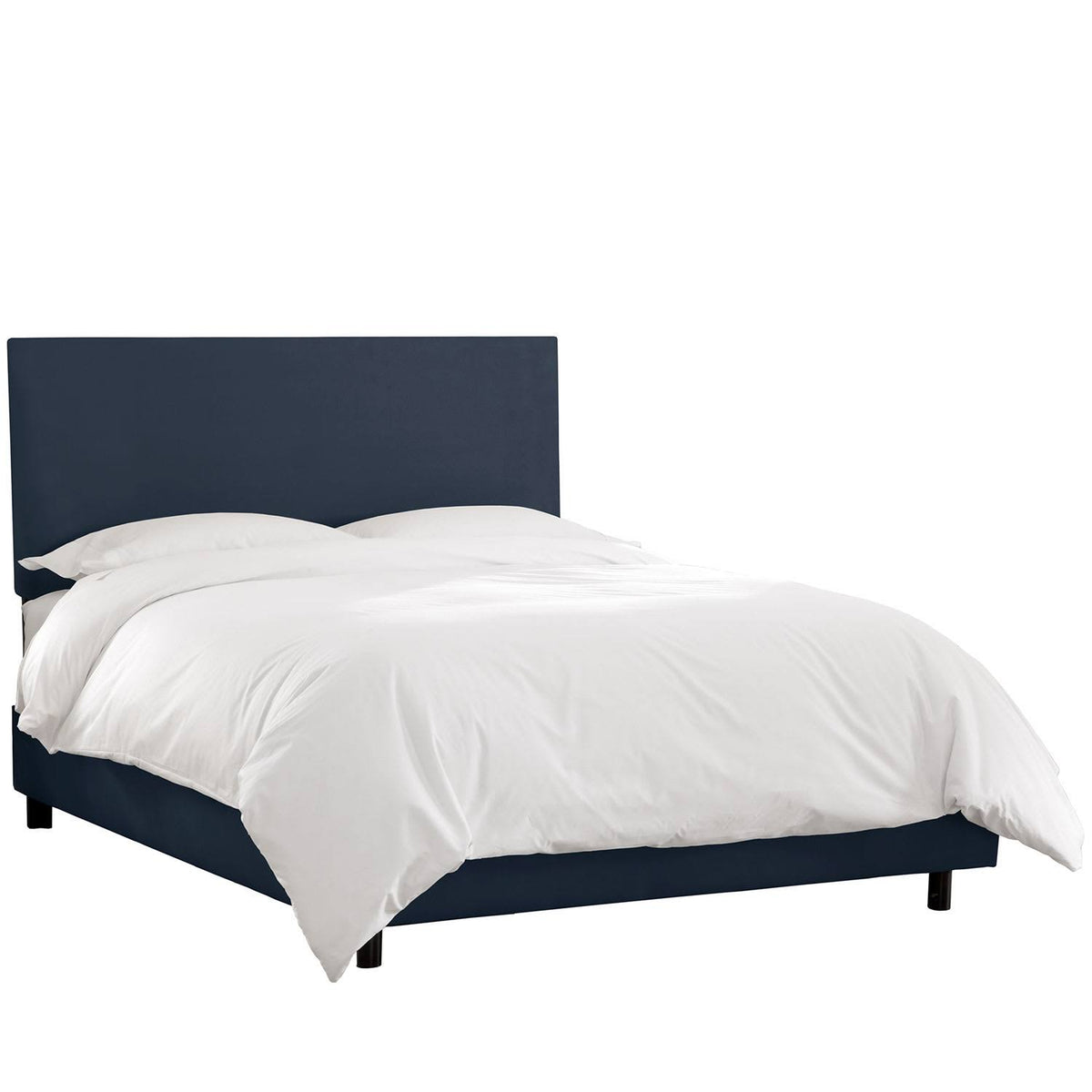 Navy Blue Full Microsuede Bed U5459