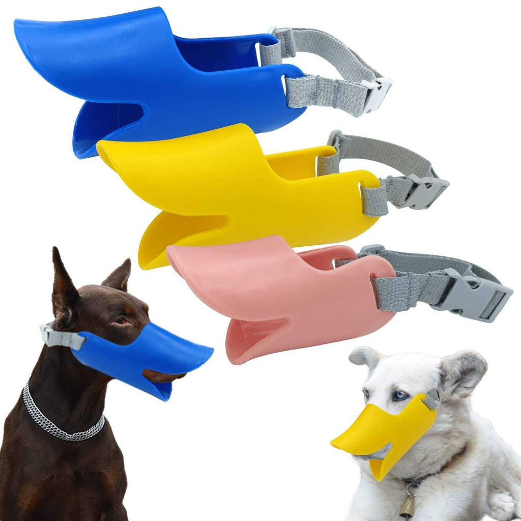 3pcs Silicone Dog Muzzle Anti Barking Chewing Adjustable I394724
