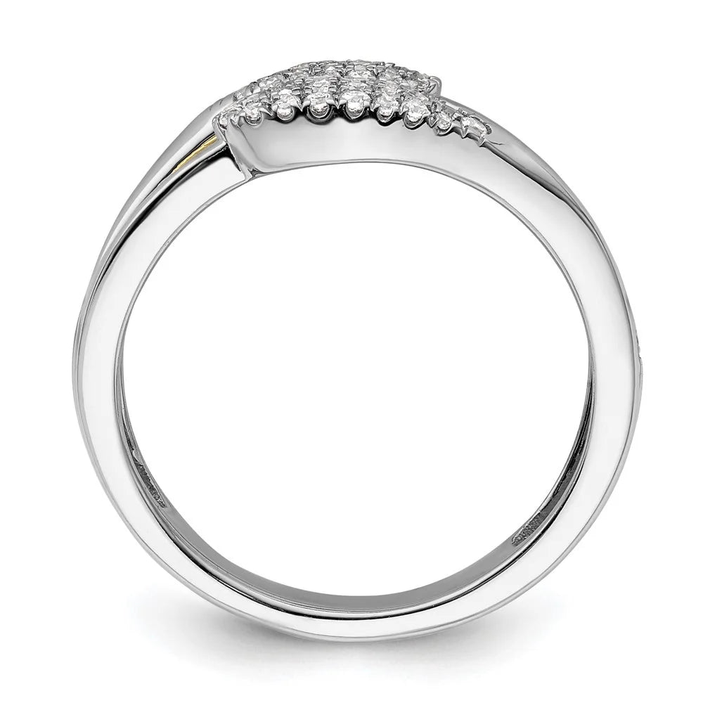 14k White Gold with Yellow Plated Lab Grown Diamond Ring O809