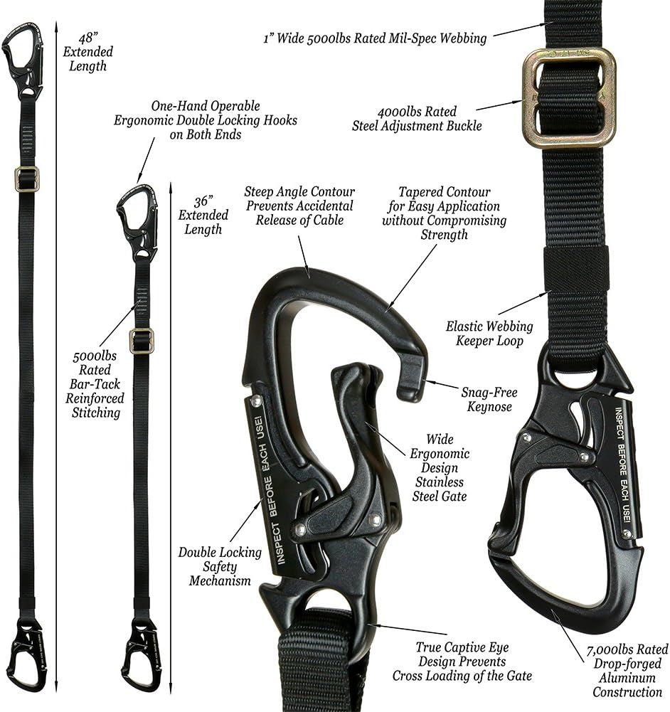 Black Zip Line Kit Harness/Lanyard Bundle E34281