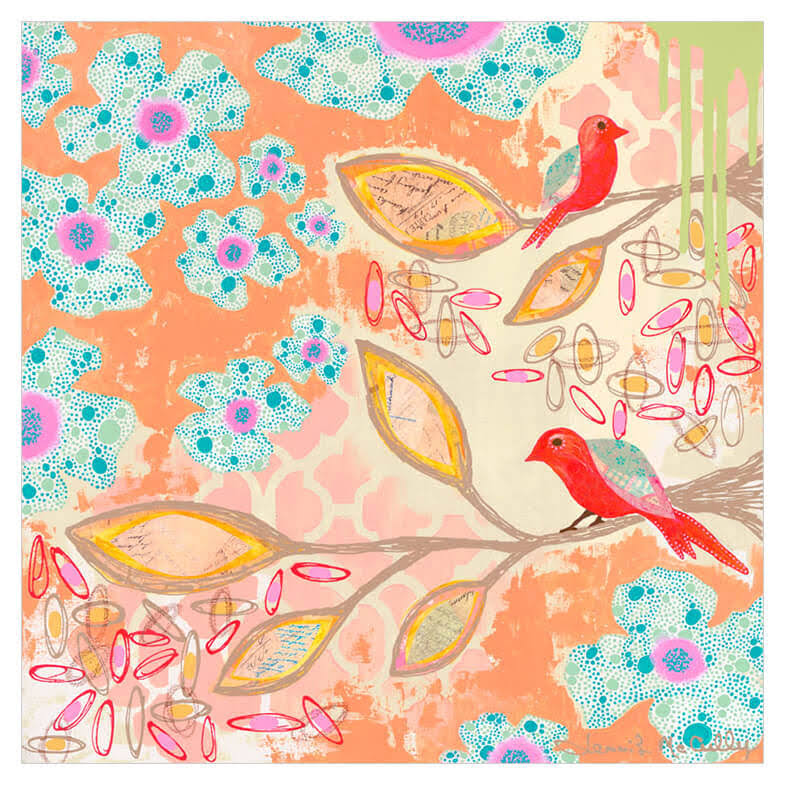 Peaches N Cream Canvas Art H3364