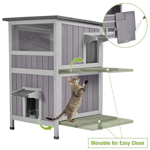 2-Story Outdoor Waterproof Cat Shelter O7298
