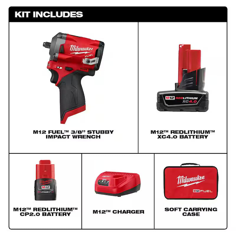 12V Brushless Cordless 3/8 in. Impact Wrench Kit with 43-Piece Socket Set J579