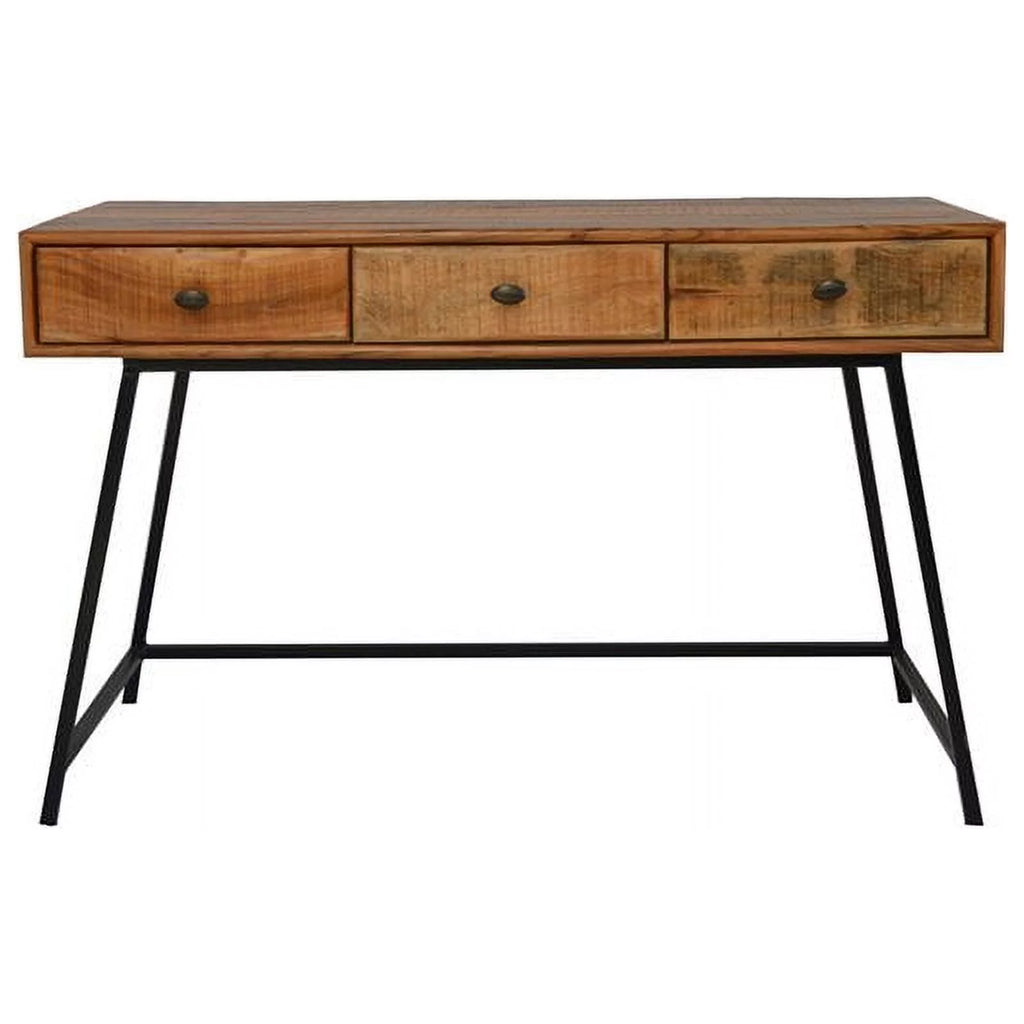 47" Mid-Century Metal Solid Wood Desk G375