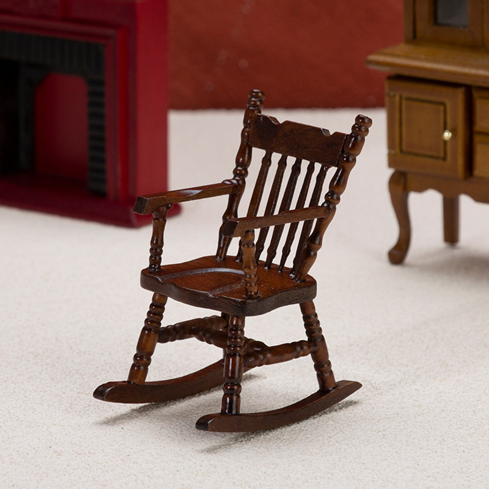 Walnut Dollhouse Rocking Chairs, 2 Pieces U4253