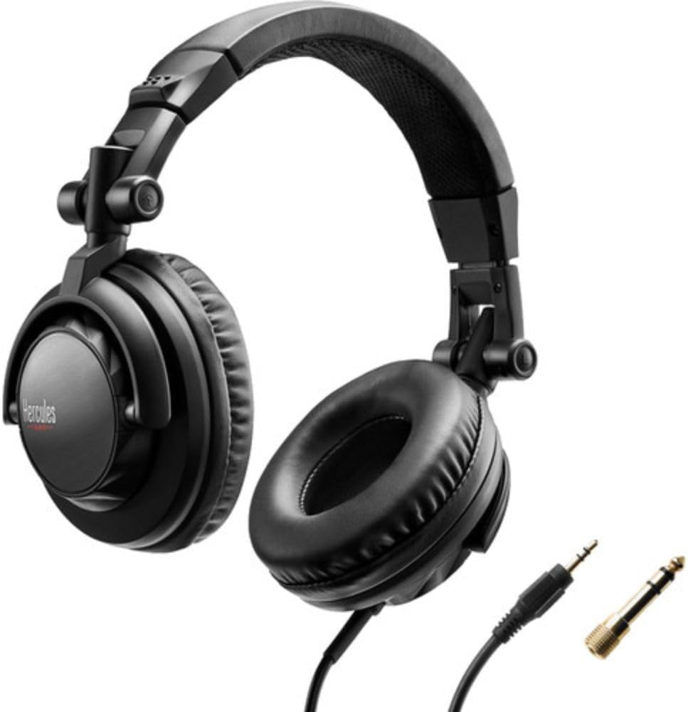 2 Deck Motorized DJ Controller with Cover and Closed-Back Headphones J250640