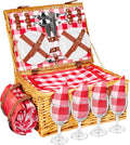 29 Pcs Picnic Set with Waterproof Blanket and Insulated Cooler Compartment Z534
