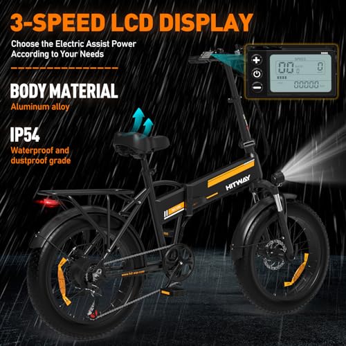 20" x4.0 Fat Tire Foldable Electric Bicycle with 750W Motor, 48V 12AH Removable Battery, 7 Gears C696909