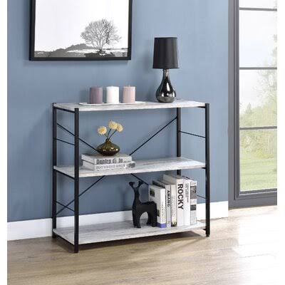 Steel Etagere Bookcase White/Black 3 Shelves G16275
