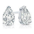 1 CT Pear Cut Diamond Womens Stud Earrings 14K White Gold N698260
