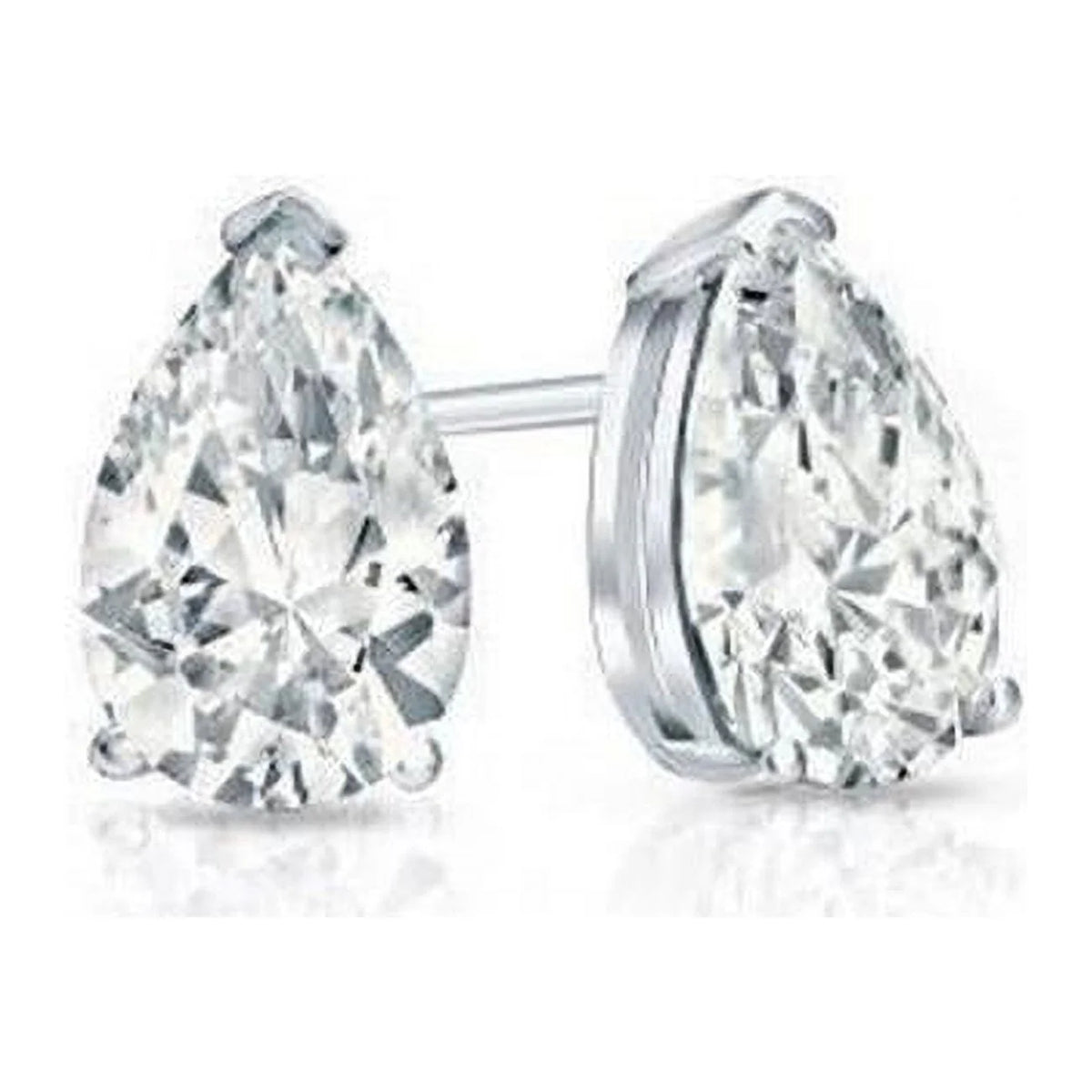 1 CT Pear Cut Diamond Womens Stud Earrings 14K White Gold N698260