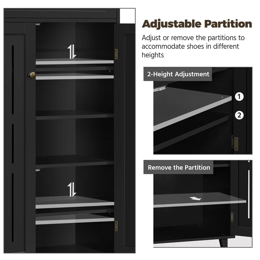 5-Tier Black Shoe Storage Cabinet F63778