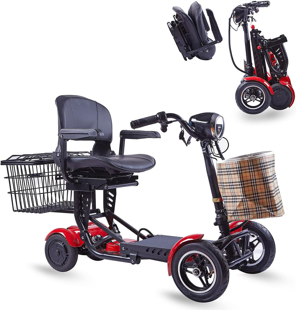 Foldable 4 Wheel Mobility Scooter with Long Range Battery 15.6AH Z2688