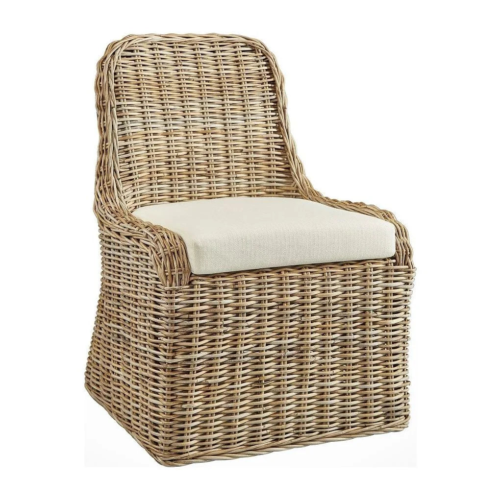Woven Rattan Accent Chair with Padded Seat W26163