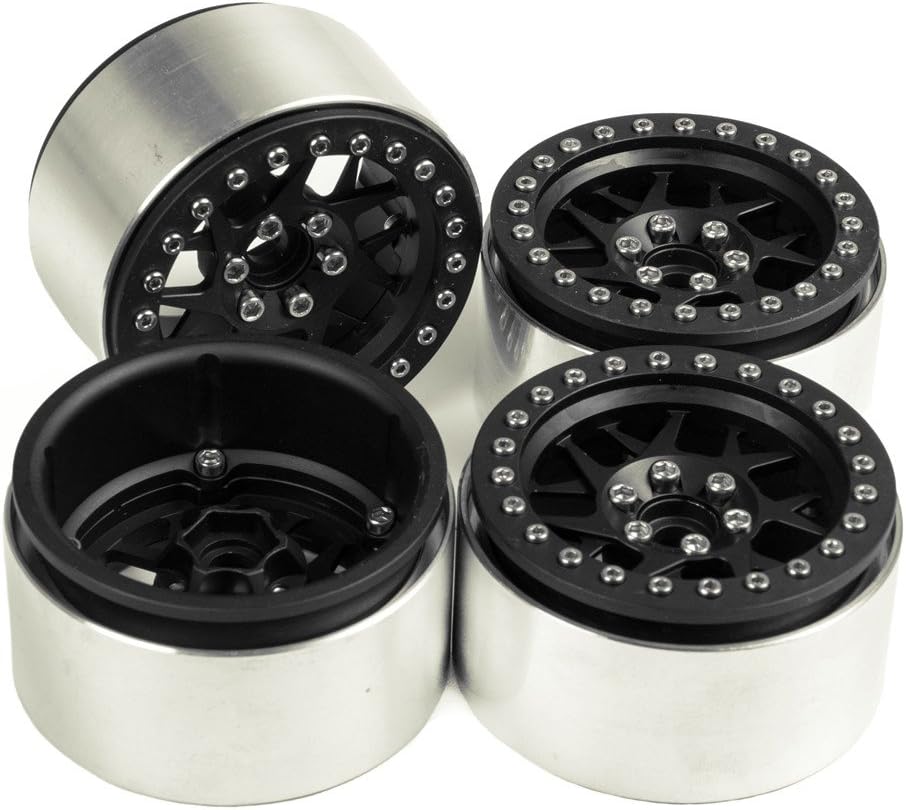 2.2 inches RC Beadlock Wheels Pack of 4 Black B831
