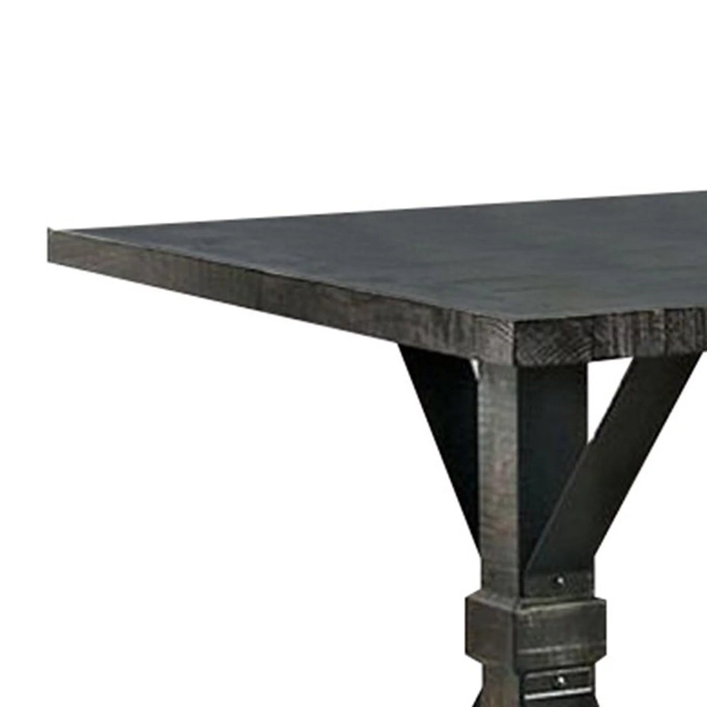 Antique Black Dining Table With Trestle Base G73862