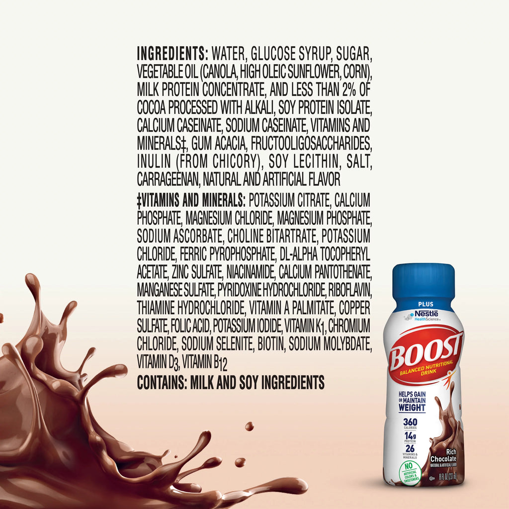 Rich Chocolate Nutritional Drink, 14g Protein, 12-8 fl oz Bottles V722069