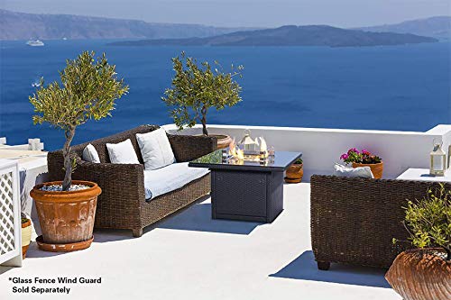 Slate Grey 36-Inch Outdoor Propane Gas Fire Pit Table with Tempered Glass Top T450