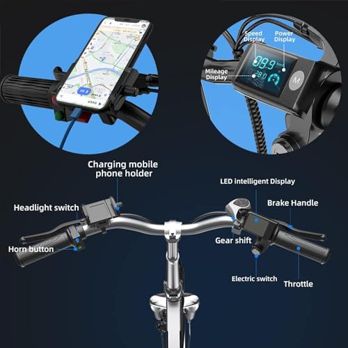 20" Fat Tire 750W 48V 12.8AH/15AH/20AH Battery 7-Speed Folding Electric Bike Z79614