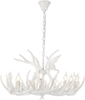 White Antler Chandelier 12 Antlers 9 Lights K6073