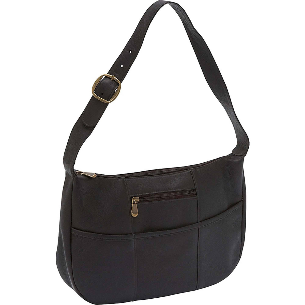 Black Leather Shoulder Bag Q51893