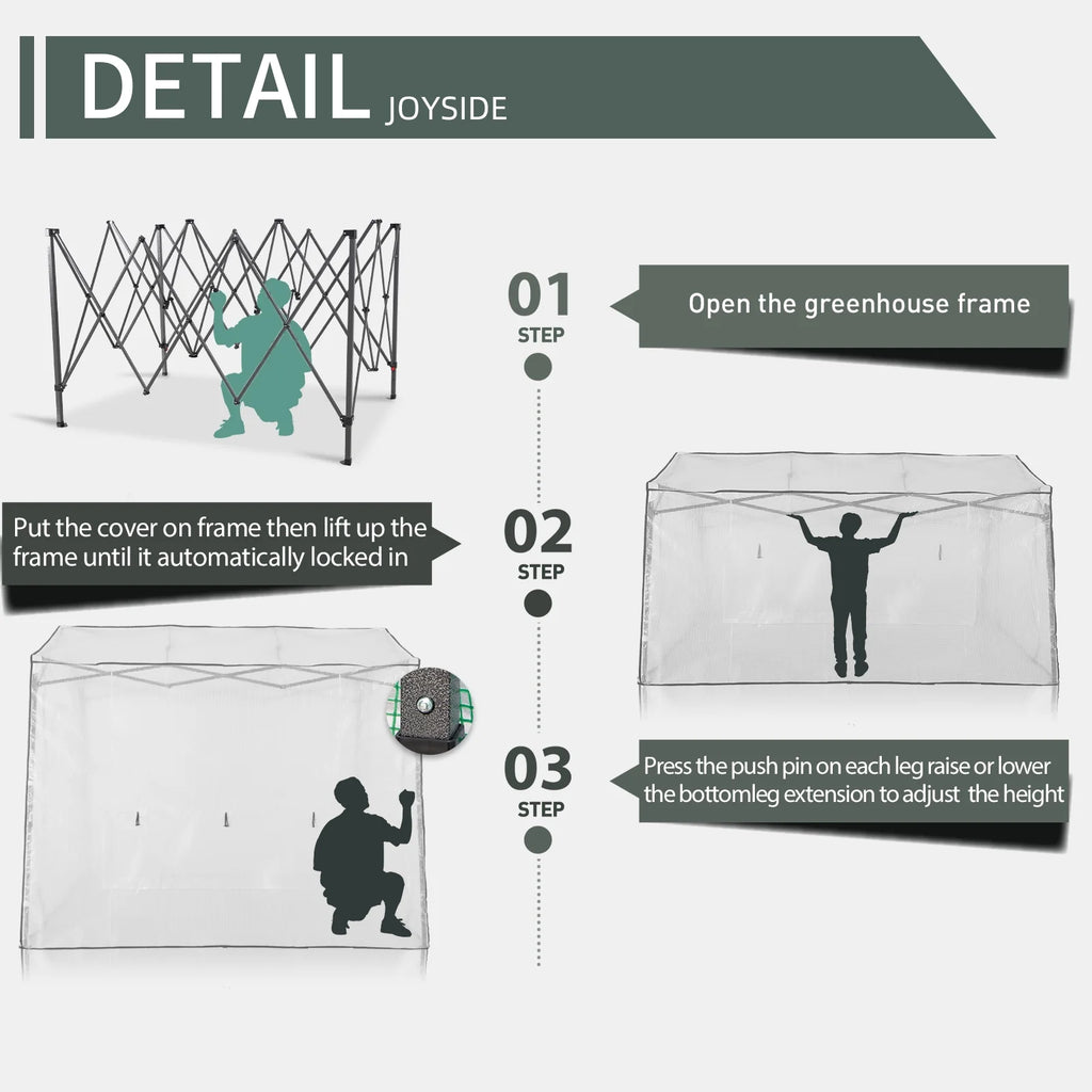 White Pop-up PVC Greenhouse B724313