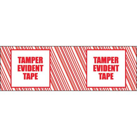 Red/White Tamper Evident Security Tape, 3 x 110 yds. x 2.5 Mil, 24/Carton K205