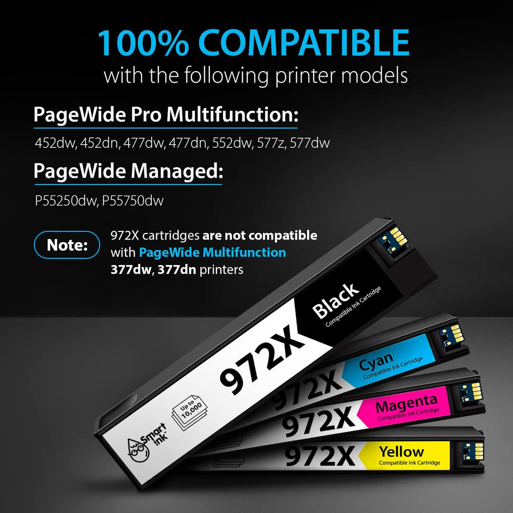 HP 972X 972 Ink Cartridge 4 Pack Combo Black Cyan Magenta Yellow T706