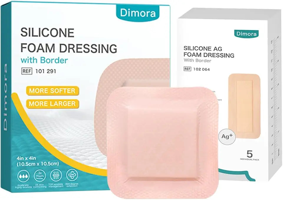 Silicone Foam Dressing 4"x 8" & 4"x4" J878