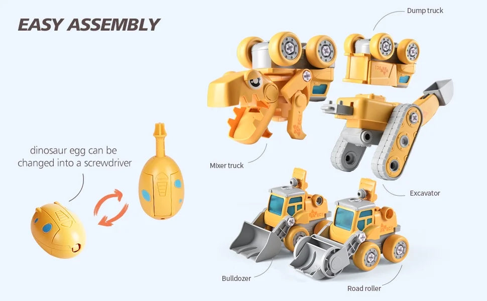 5 in 1 Take Apart Dinosaur Robot Building Toys V69295