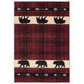 Burgundy Plaid 5' 3" x 7' 6" Rectangle Area Rug H39881