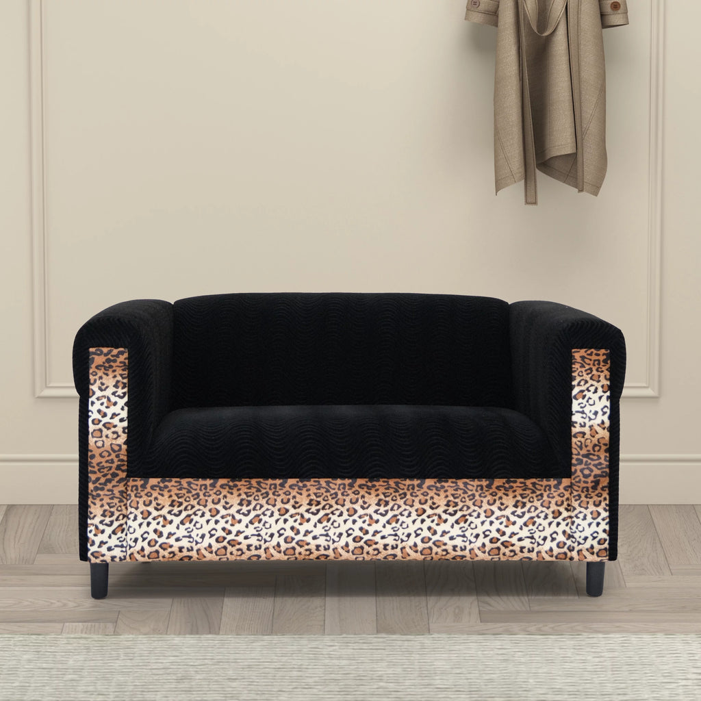 Black Velvet Loveseat Sofa I934