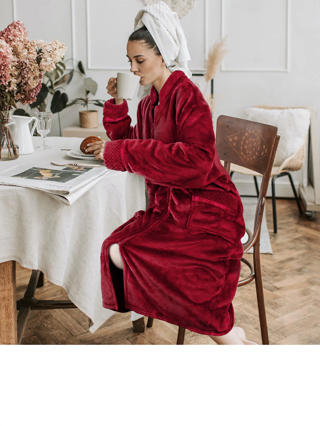 Fleece Zip Up Front Robe F5743