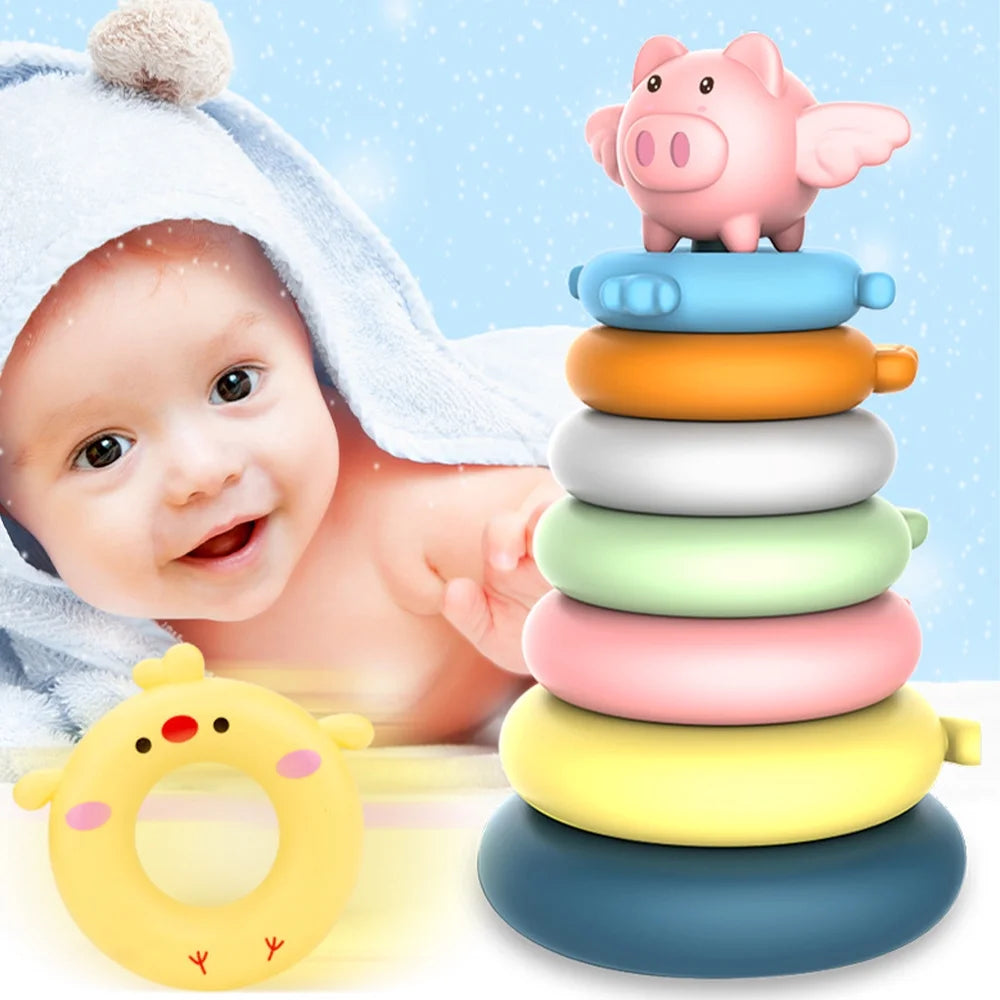 7 Rings Baby Stacking & Nesting Toys Montessori Baby Blocks R4123