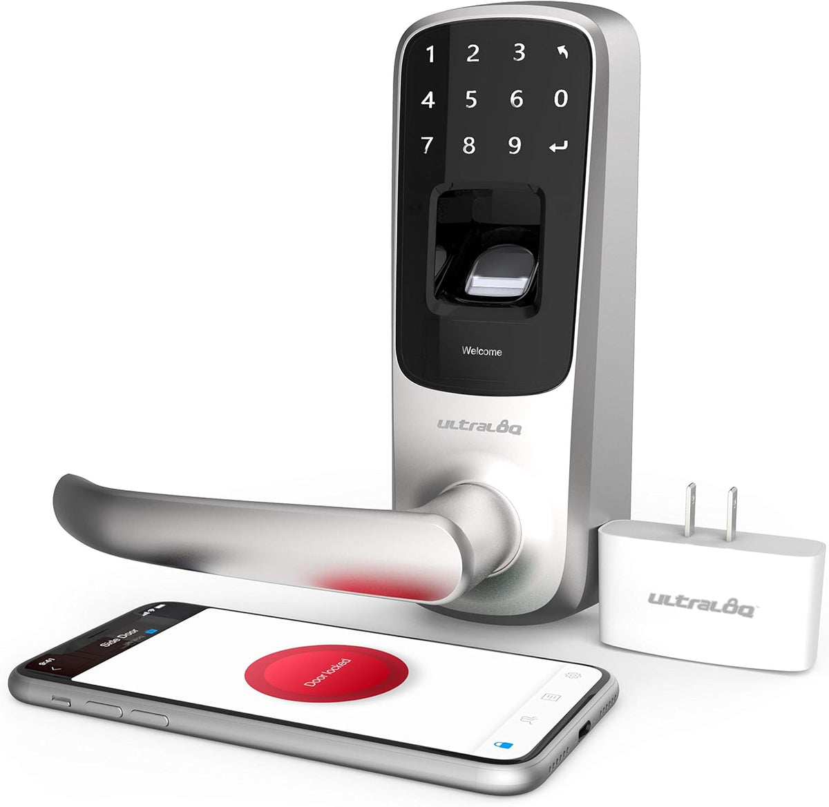 Smart Lock with WiFi, Bluetooth, Fingerprint and Touch Keypad, Satin Nickel Z31169