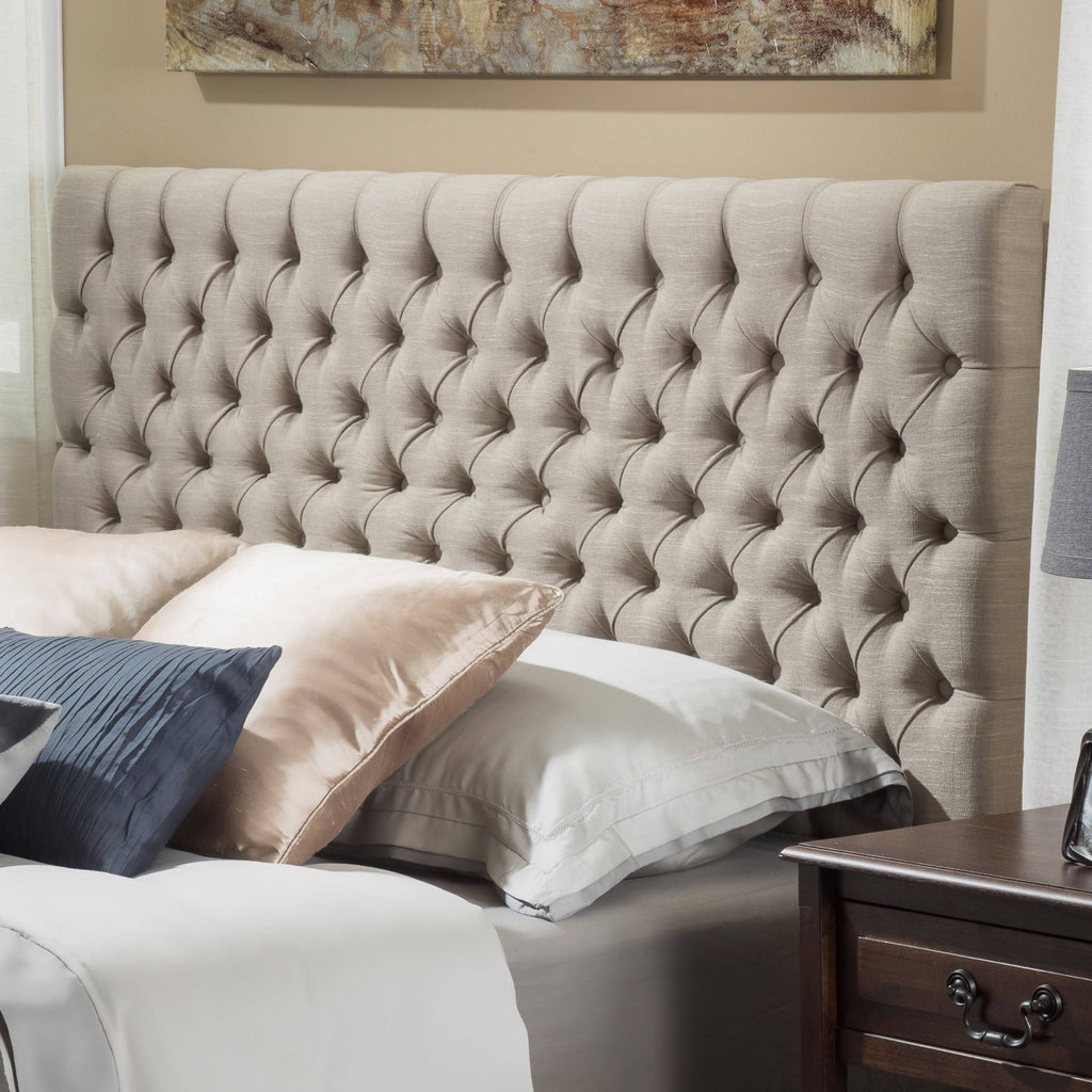 Light Beige Button Tufted Headboard King R869017