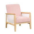 Mid-Century Pink Upholstered Accent Armchair Q570