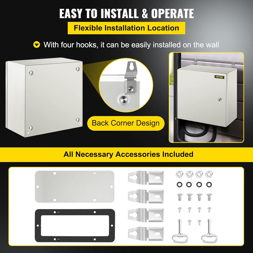 16 x 16 x 8'' NEMA 4X Steel Electrical Box with Mounting Plate O928931