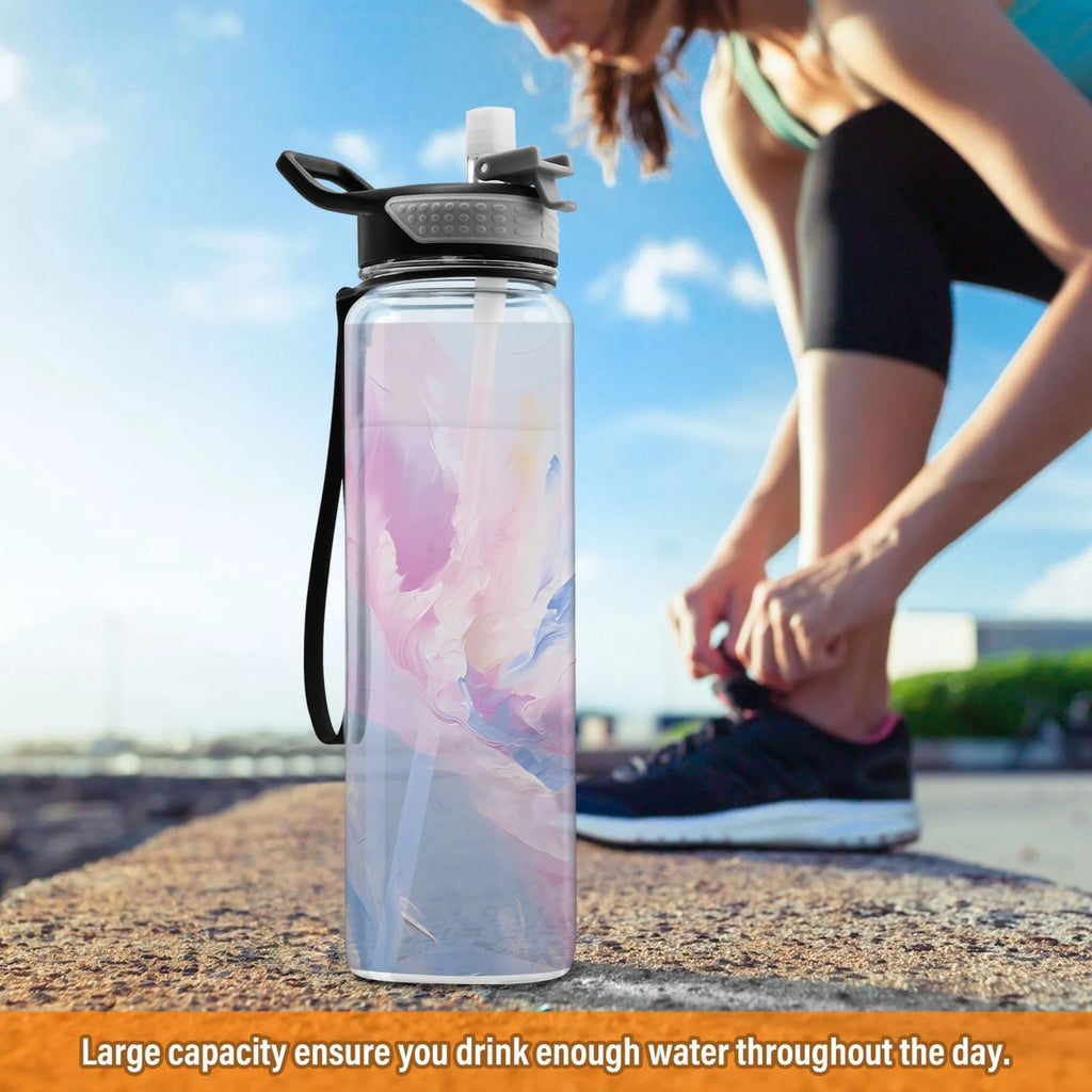 Blue and Pink 32oz Tritan Water Bottles with Straw U38166